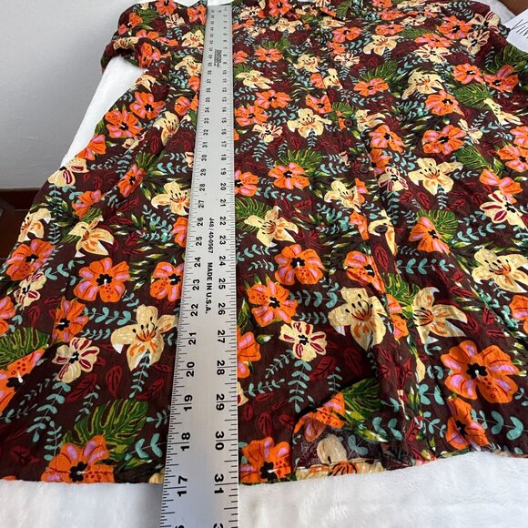 Talulah Womens Floral Button-Down Mini Shirt Dress Oversized Multicolor Small - Picture 6 of 6